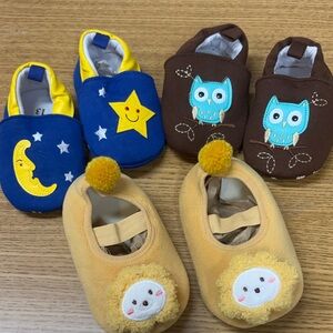 Adorable Kids Indoor Shoes - Blue, Brown, and Tan